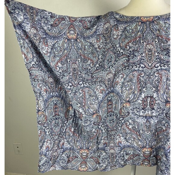J Jill Tunic Tunic Top Poncho Cover Up Paisley Boho Hippie Lagenlook Artsy M/L - Picture 3 of 11